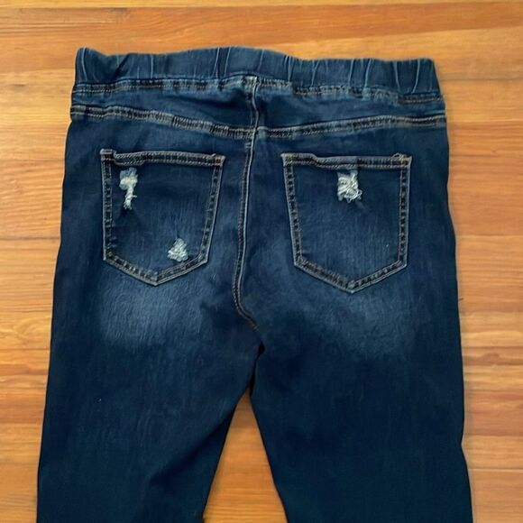 YMI Distressed Denim Jogger Blue Jeans Womens Size Small Pull-On - Picture 12 of 12